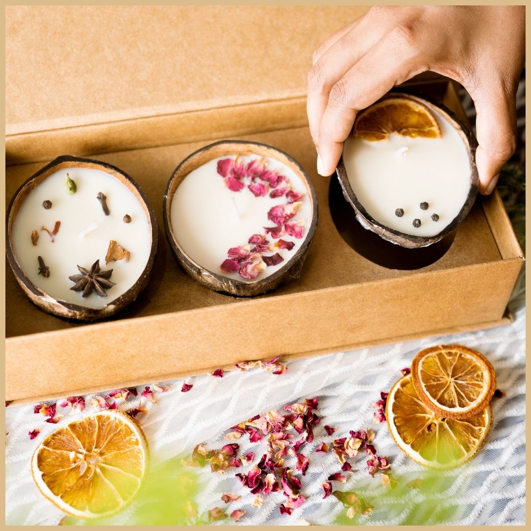 Thenga Candle Gift Box | Eco-friendly - Set of 3