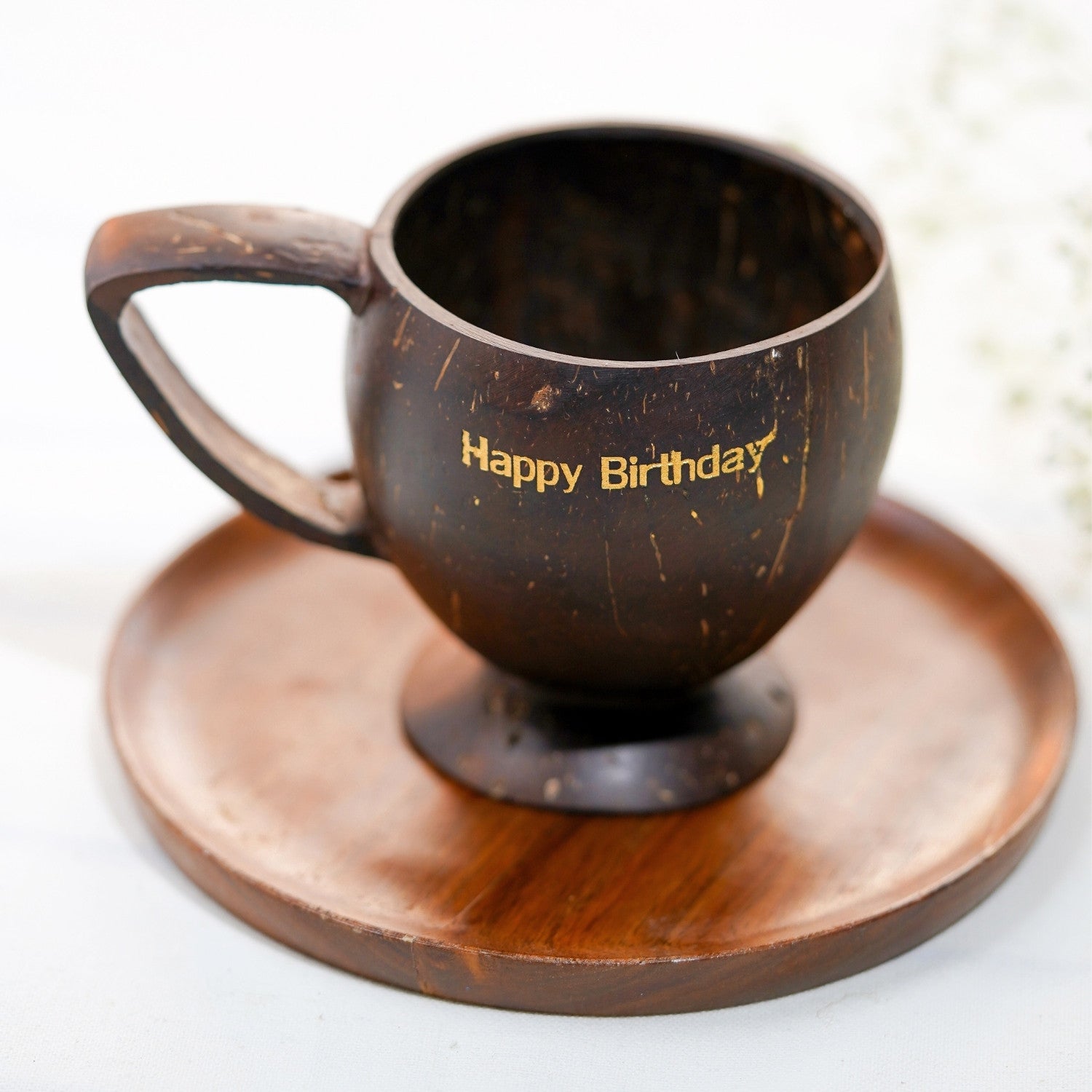 Thenga Eco-Friendly Birthday Gifts/Hampers Set | Includes 1 Teacup, 1 Bowl with Spoon & Fork, and a Message Card