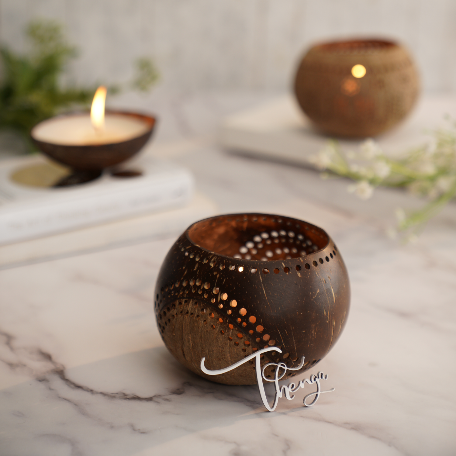 Coconut Candle Shell Holder 