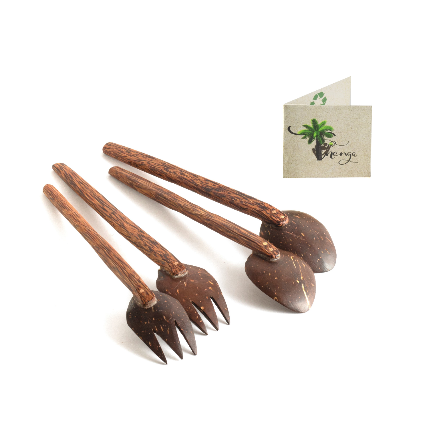 Thenga Coconut Shell Spoon and Fork Sets